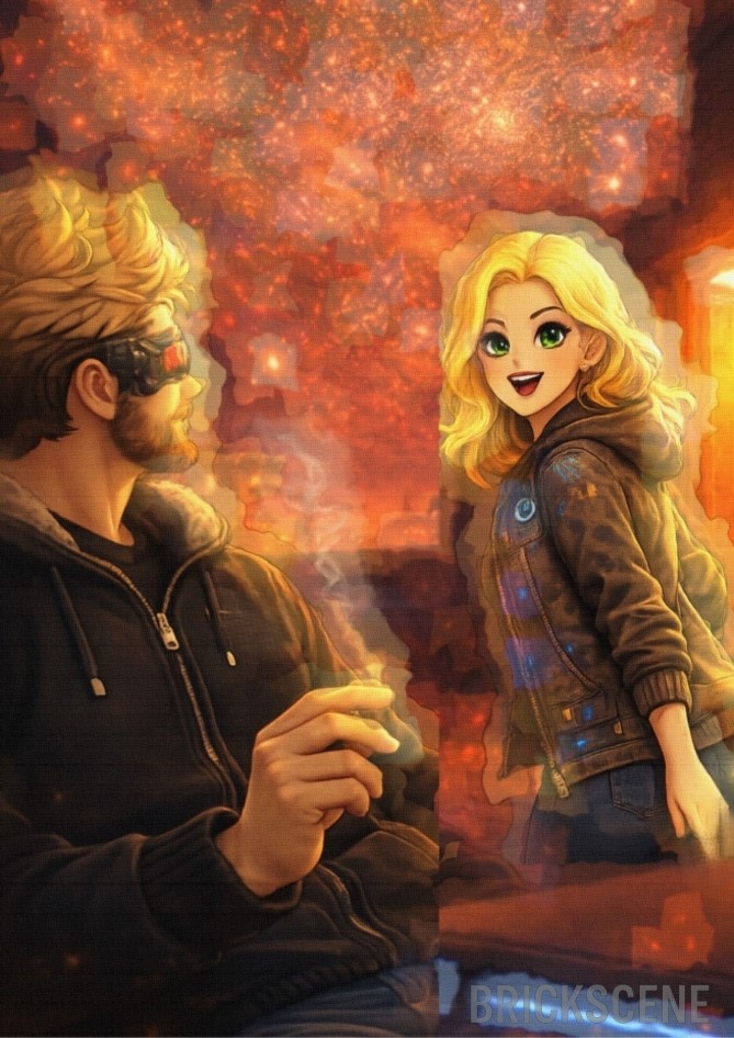 alt="Un giovane Kael Varrin con Draculina ad Oblivion City nel 2016"