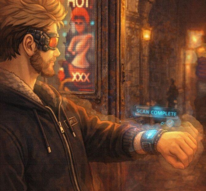 alt="Un giovane Kael Varrin con Draculina ad Oblivion City nel 2016"