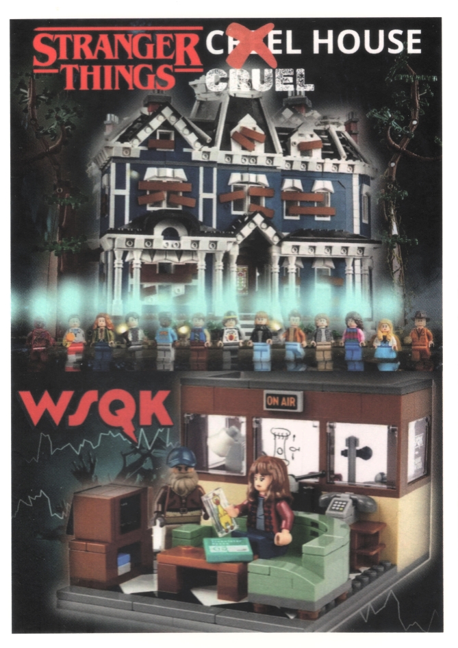 alt="Cartolina Lego - Stranger Things: Creel House"