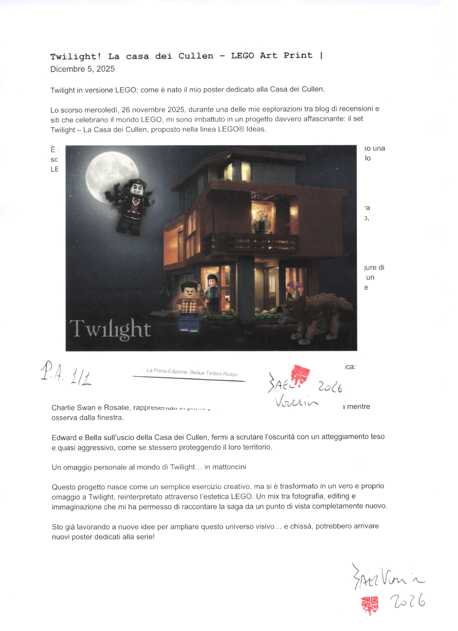 alt="Cartolina Lego - Twilight! La casa dei Cullen"