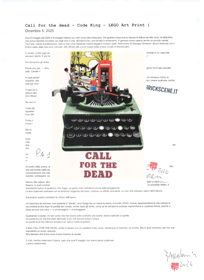 alt="Cartolina Lego - Call For Thr Dead - Code