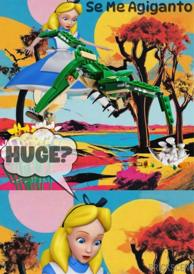 alt="Collage Lego Se Me Agiganto - Alice nel paese delle meraviglie"