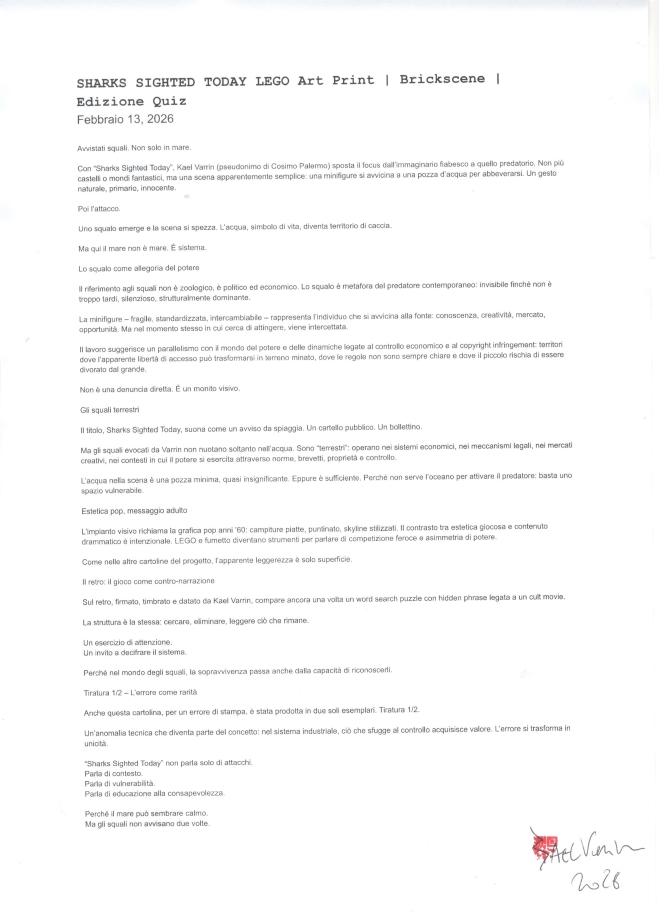 alt="notaCartolinaLegoSHARKS SIGHTED TODAY”