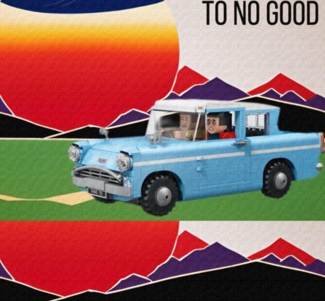 alt="collage I Solemnly Swear I Am Up to No Good brickscene Harry Potter Ford Anglia"