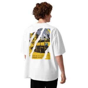 T-shirt organica oversize con collo alto unisex - Vault Boy Fallout / Predator