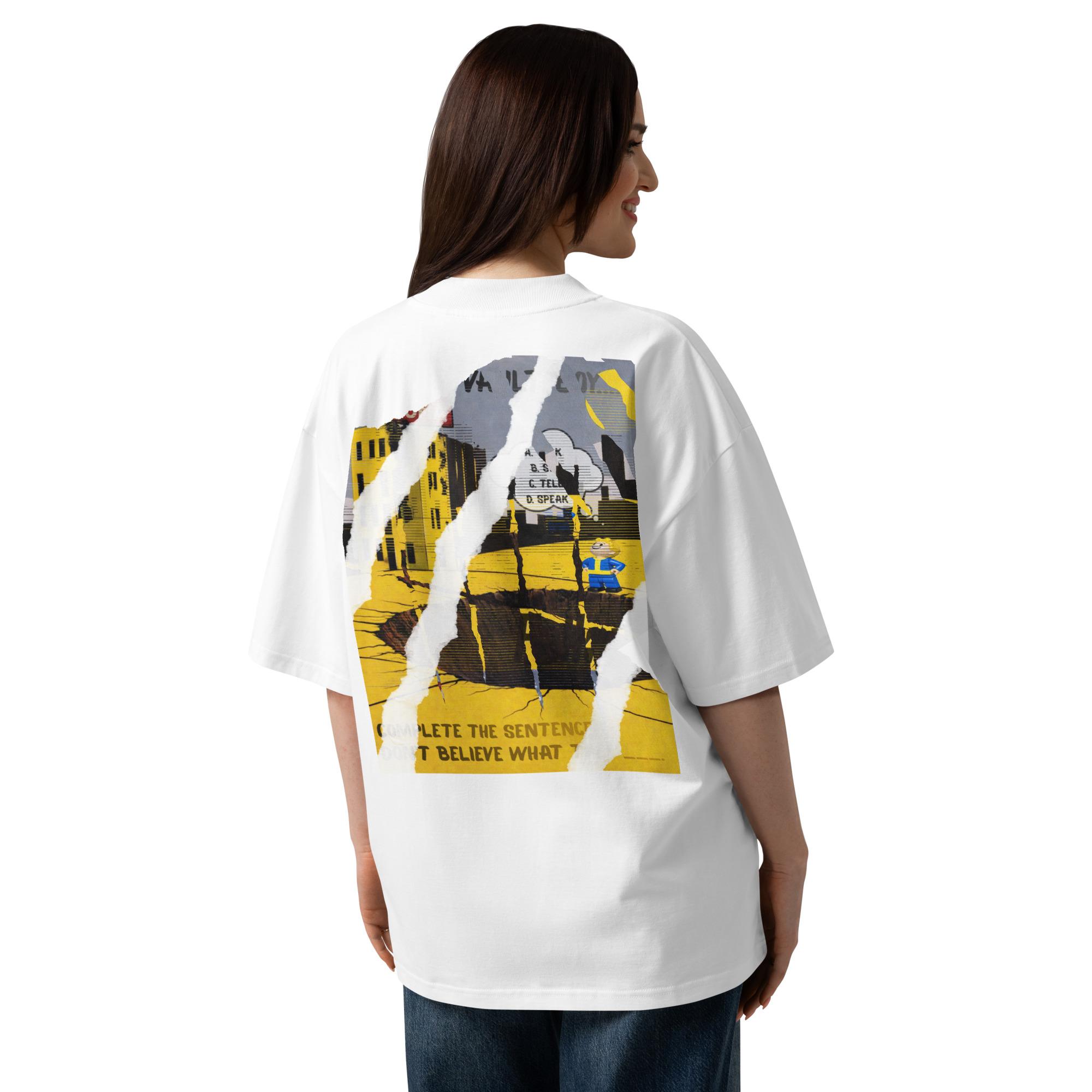 T-shirt organica oversize con collo alto unisex - Vault Boy Fallout / Predator - immagine 4