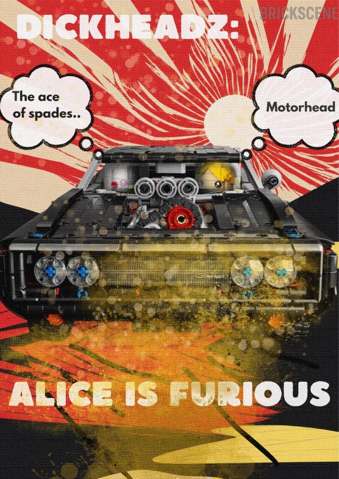alt="Brickheadz Alice is FURIOUS - Cartolina Lego Brickscene"