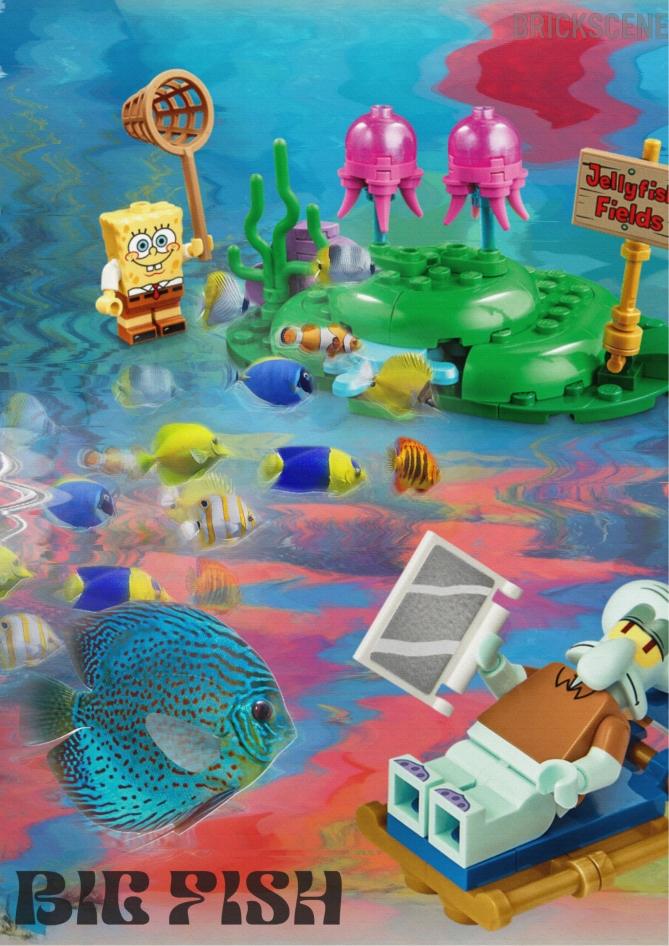 alt="Cartolina Lego SpngeBob Big Fish - Bag Fish Brickscene"