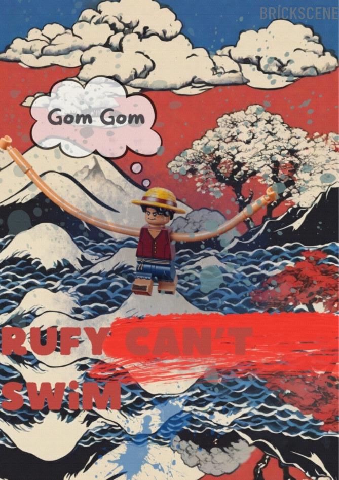 alt="Rufycan'tSwim One Piece Lego Collage Brickscene"