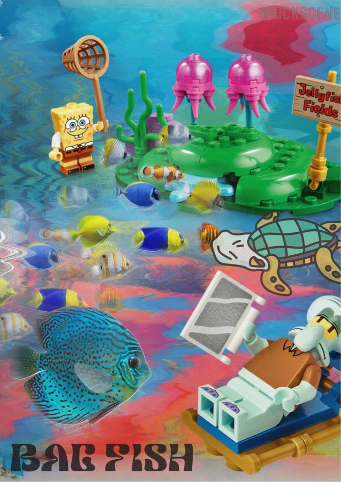 alt="Cartolina Lego SpongeBob Big Fish - Bag Fish Brickscene"
