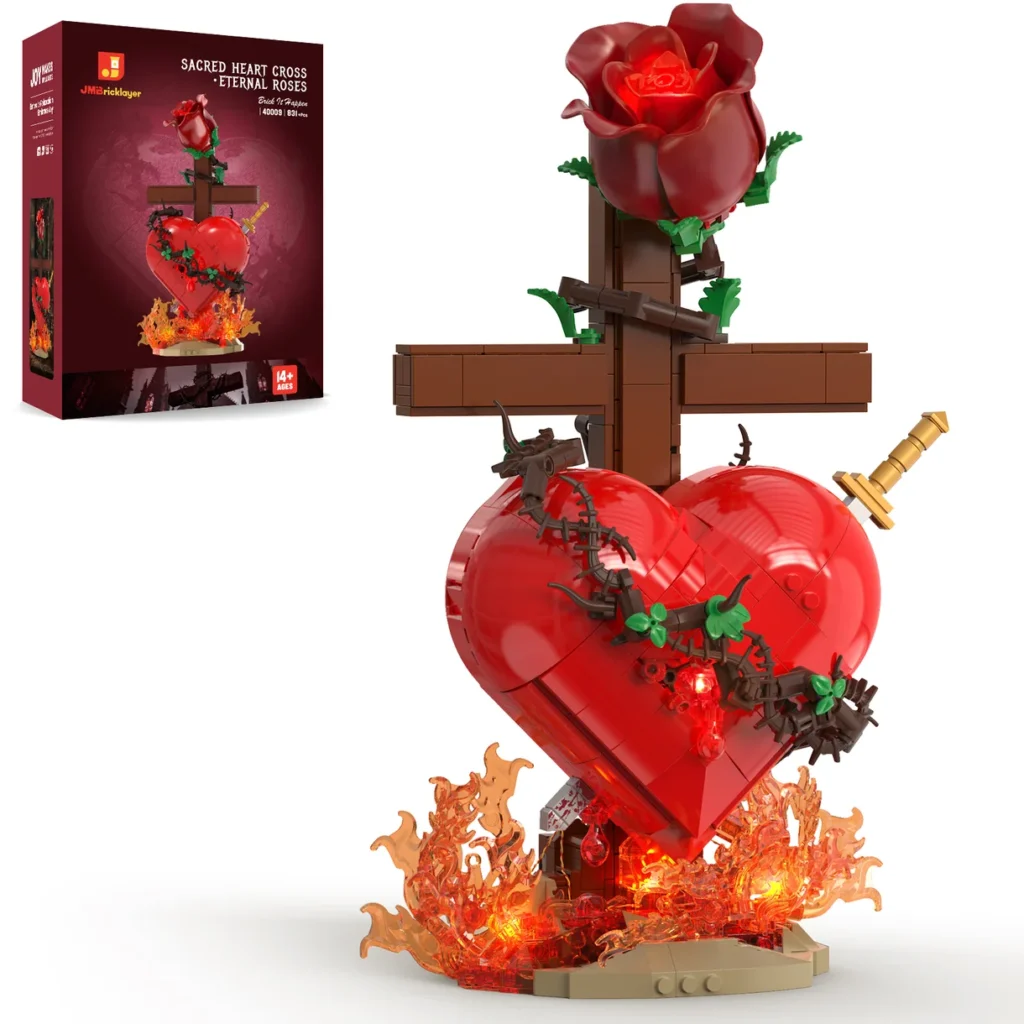 alt="JMBricklayer Sacred Heart Cross・Eternal Roses 40009 | 831+ PCSjmbricklayer"