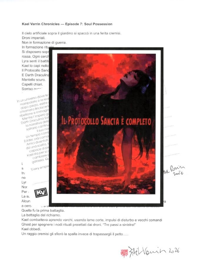 alt="Cartolina The Kael Varrin Chronicles - Extracts - Lyra Nox Protocollo Sancta"