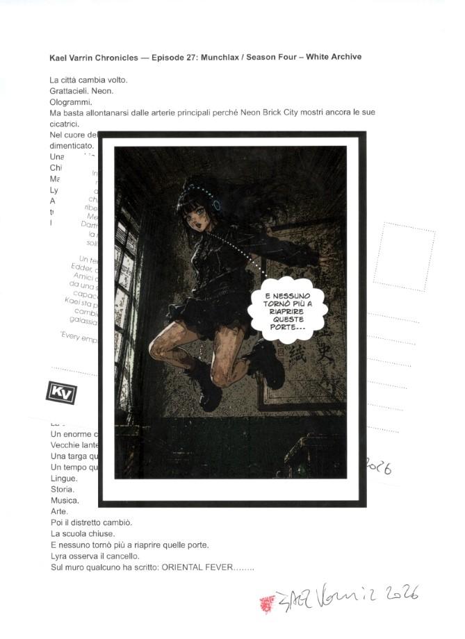 alt="Cartolina The Kael Varrin Chronicles - Extracts - Lyra Nox Mukzin"