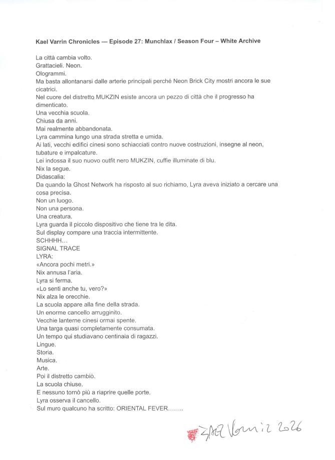 alt="Cartolina The Kael Varrin Chronicles - Extracts - Lyra Nox Mukzin"