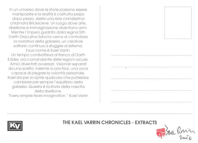 alt="Cartolina The Kael Varrin Chronicles - Extracts - Lyra Nox Protocollo Sancta"