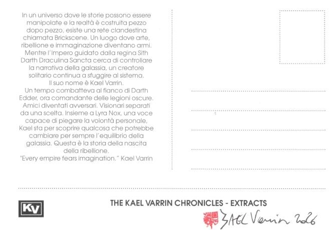 alt="Cartolina The Kael Varrin Chronicles - Extracts - Lyra Nox (Ehi!) "